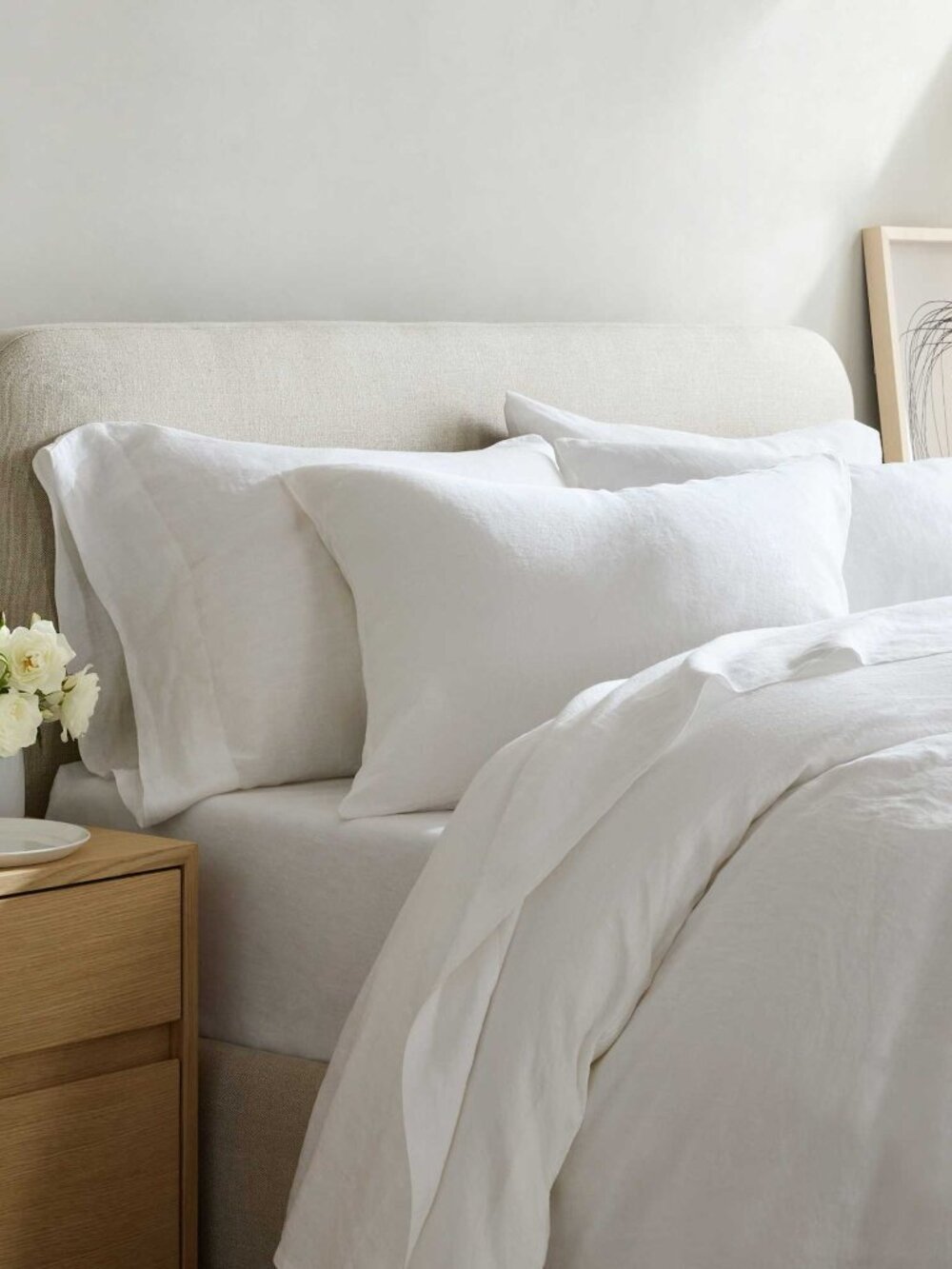 QUINCE *Full/Queen* White European Linen Duvet Cover 100% Linen